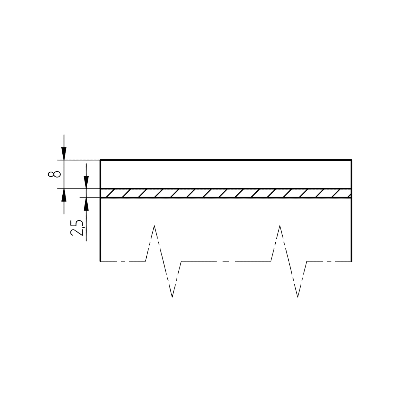 Schweißnahtbreite 2,5 mm Schweißnahtbreite 2,5 mm